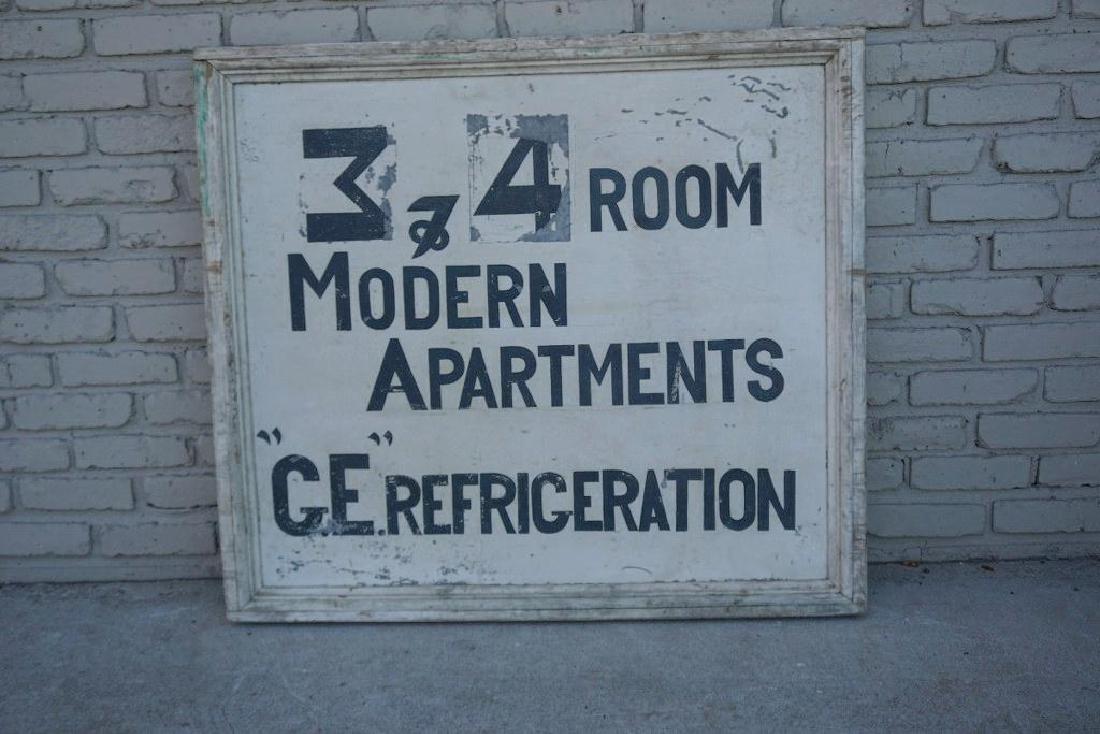 EARLY DOUBLE SIDED APARTMENT FOR RENT SIGN, GALVANIZED (1 of 3)