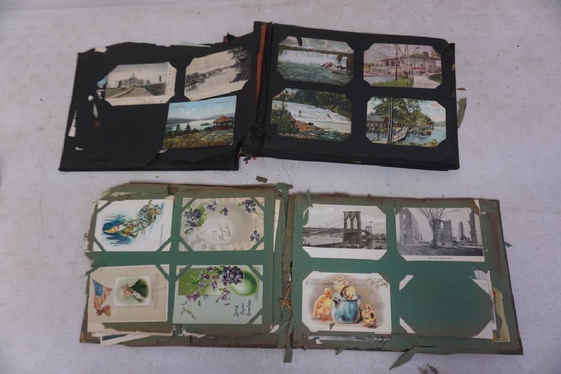 2 AS FOUND EARLY POSTCARD ALBUMS, MOSTLY U.S. , EAST (1 of 1)