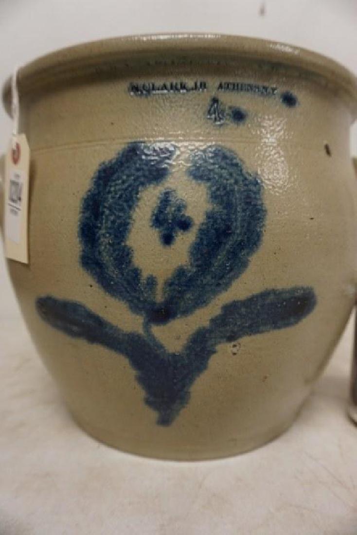 N CLARK JR. ATHENS NY 4 GALLON STONEWARE BLUE DECORATED (1 of 2)