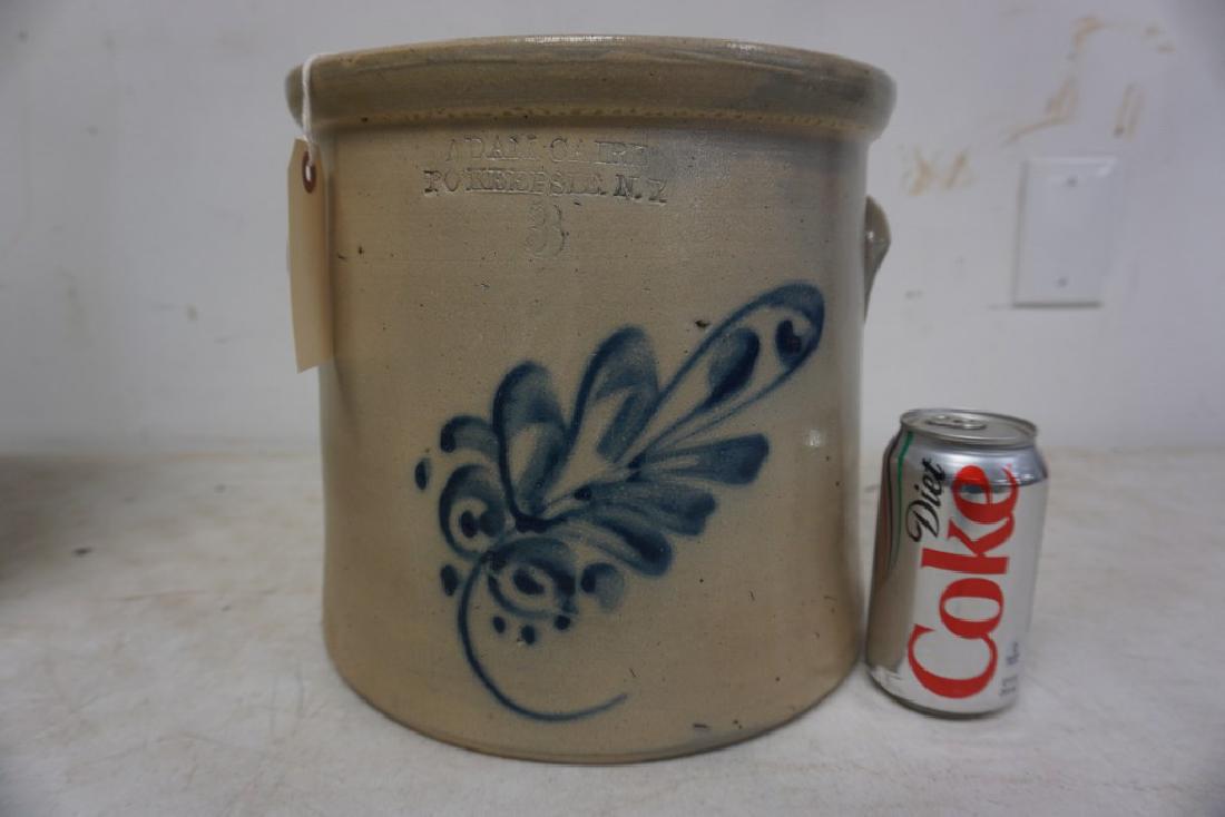 ADAM CAIRE PO'KEEPSIE NY 3 GALLON STONEWARE BLUE (1 of 2)