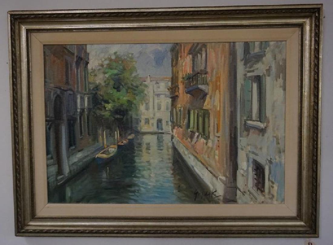 GINO SCHMITT(?) IMPRESSSIONIST O/C OF VENETIAN SCENE, (1 of 4)