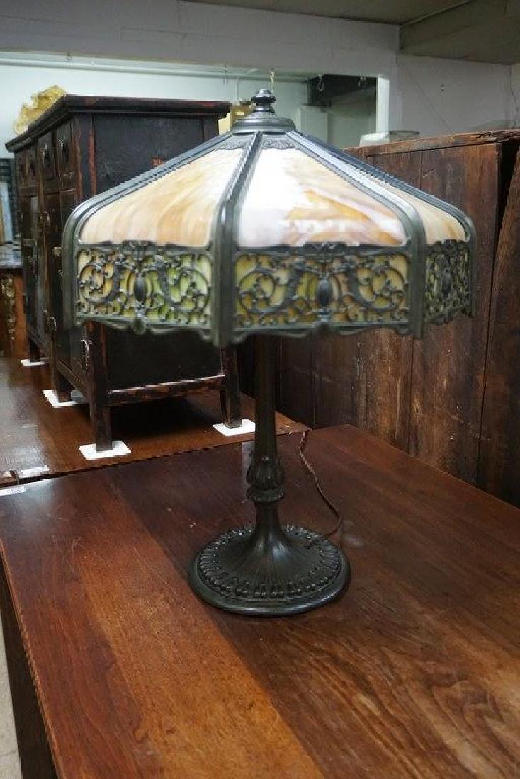 HANDEL (?) SLAG GLASS CIRCA 1900 TABLE LAMP, FROM (1 of 10)