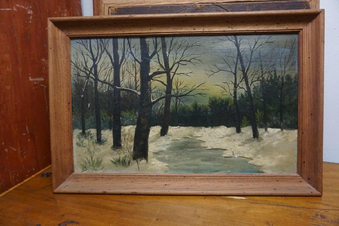 O/C WINTER LANDSCAPE SIGNED J SHERRY 1916, SMALL TEAR (1 of 3)