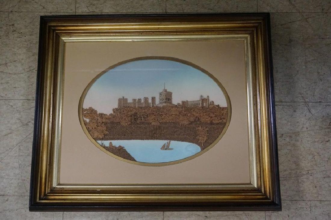 VICTORIAN FRAMED 3 DIMENSIONAL CORK & WOOD LANDSCAPE, (1 of 3)