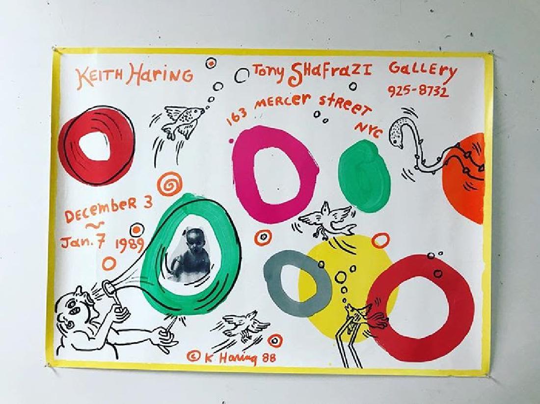 KEITH HARING 1989 TONY SHAFRAZI GALLERY NYC GALLERY: KEITH HARING 1989 TONY SHAFRAZI GALLERY NYC GALLERY POSTER, MEASURES 25" X 33 3/4", NICE CONDITION. POSTER IS ROLLEDâ€¦..