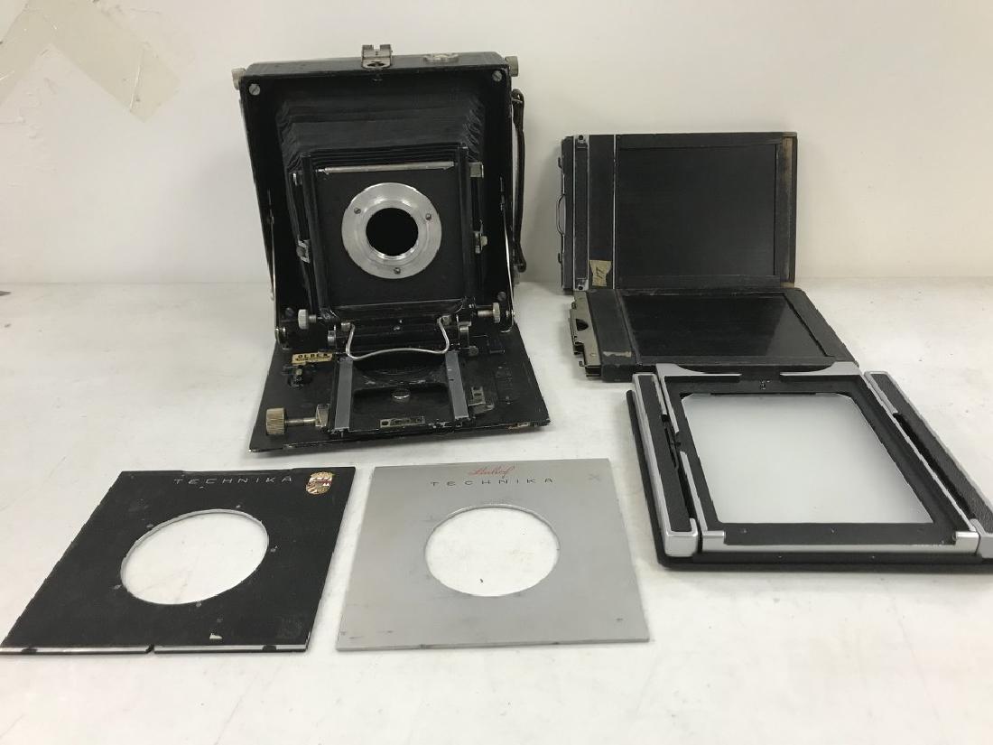 LINHOF TECHNIKA LARGE FORMAT CAMERA, FROM SINGLE OWNER: LINHOF TECHNIKA LARGE FORMAT CAMERA, FROM SINGLE OWNER LARGE COLLECTION WE ARE SELLING, ALL ITEMS IN AS FOUND ESTATE CONDITION, AS WE FOUND THEM. HAS OLD OLDEN CAMERA STICKER NYC, PLEASE KEEP CHECKING