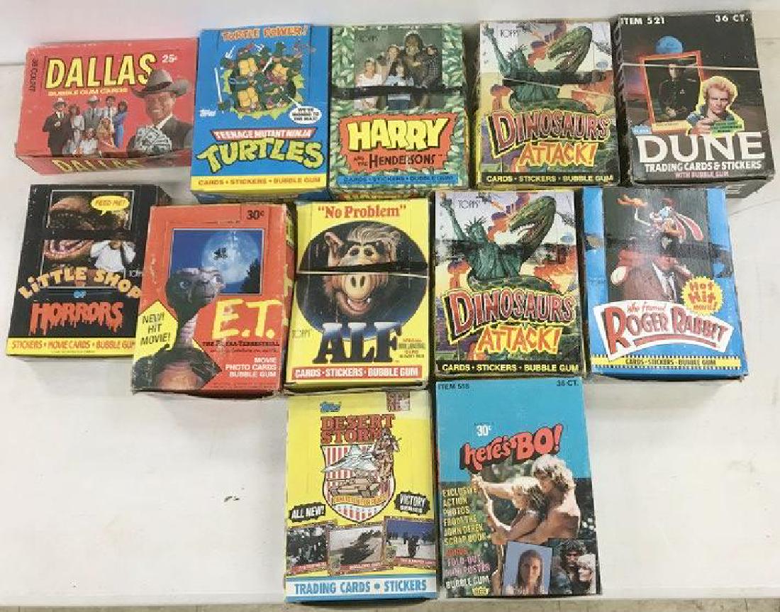 (12) BOXES NON SPORTS GUM CARDS, ALL WITH PACKS OF: (12) BOXES NON SPORTS GUM CARDS, ALL WITH PACKS OF CARDS, FROM LOCAL COLLECTION, BOXES AS PICTURED.