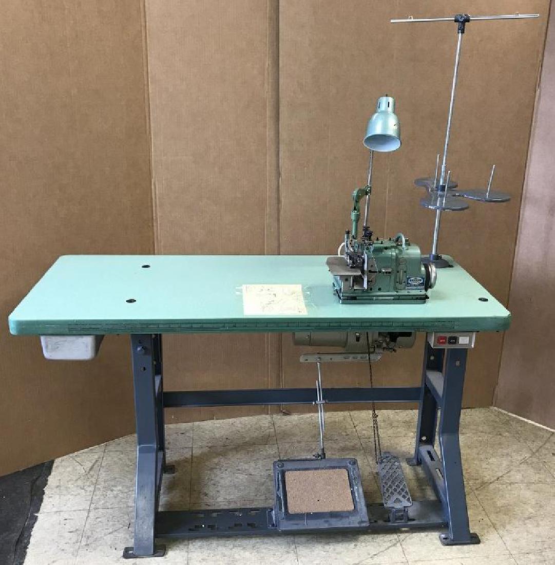 MERROW SEWING MACHINE STYLE M2JDH2 ON WORK TABLE,