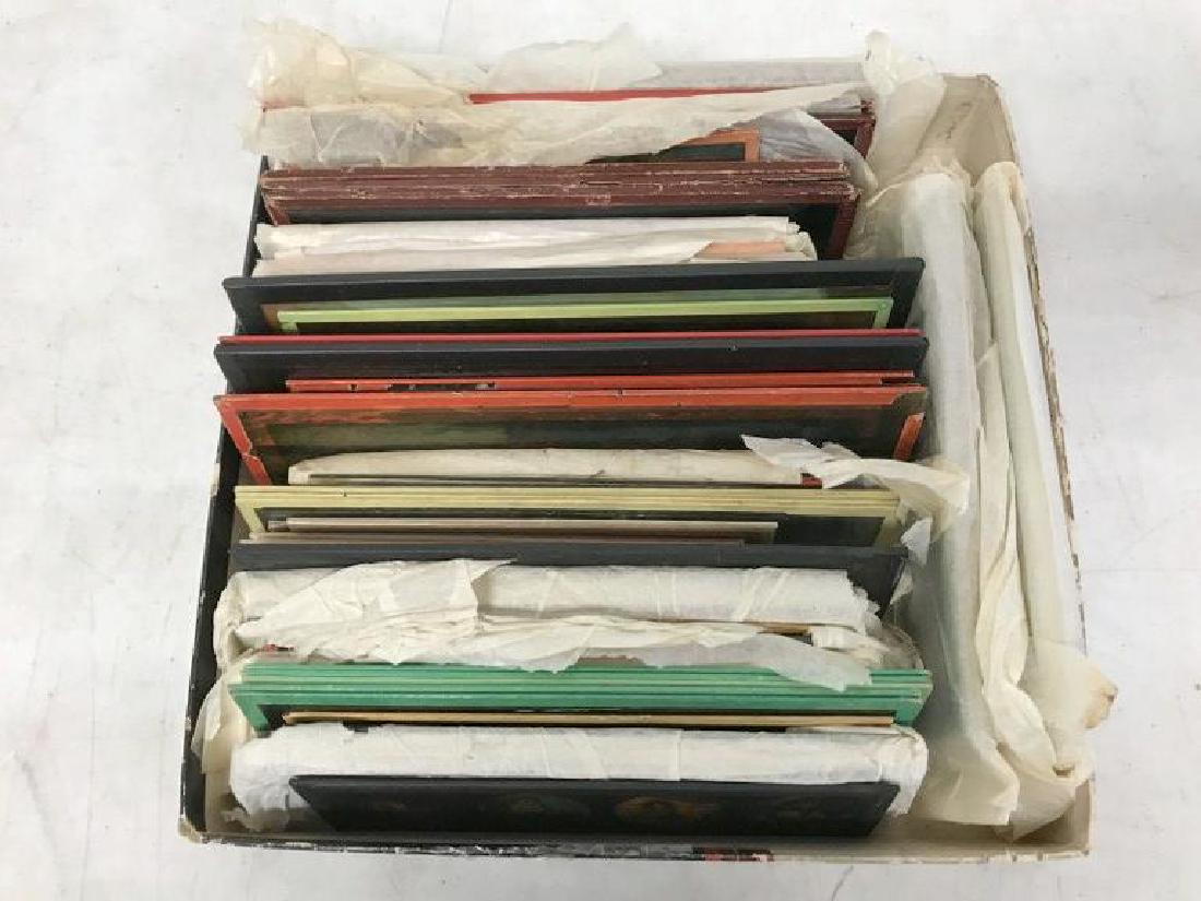 LARGE LOT LARGER FORMAT MAGIC LANTERN SLIDES, FROM: LARGE LOT LARGER FORMAT MAGIC LANTERN SLIDES, FROM ESTATE, DIFFERENT GENRES, UP TO 8 1/4" LONG, DON'T SEE ANY DAMAGED, ALL WERE WRAPPED WHEN FOUND.