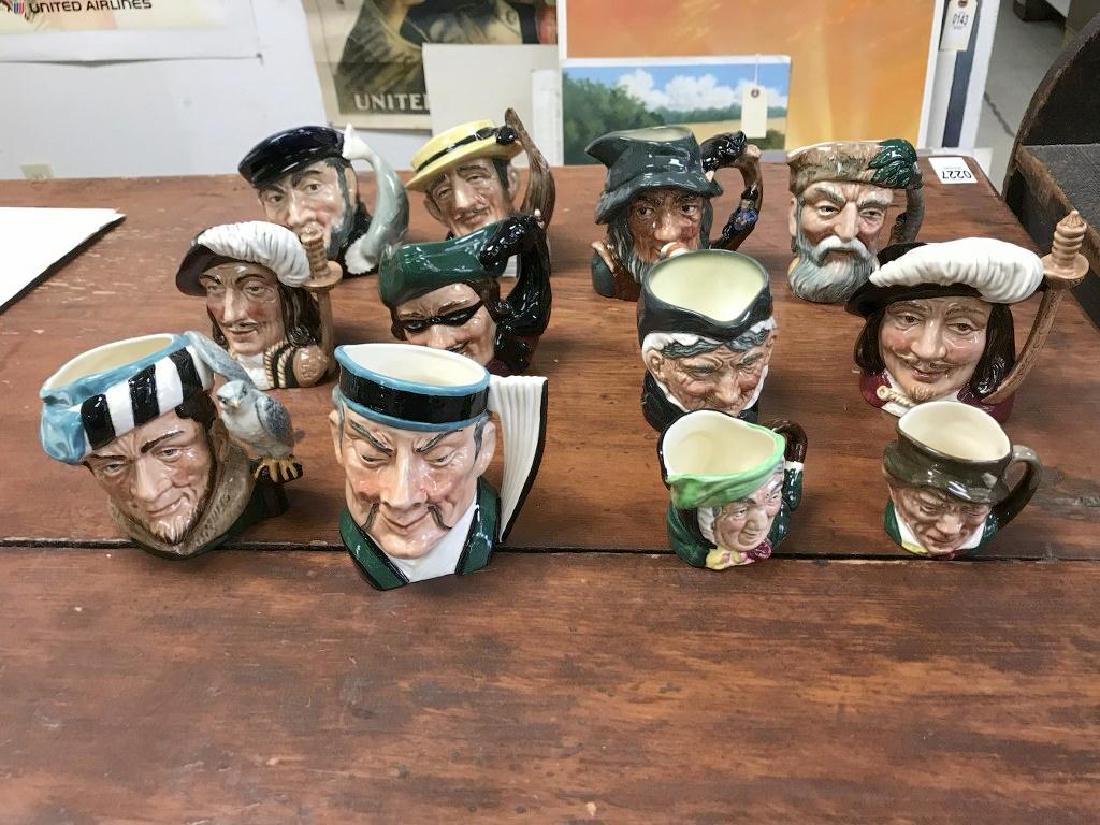 (12) ROYAL DOULTON CHARACTER PITCHERS, INCLUDES (2): (12) ROYAL DOULTON CHARACTER PITCHERS, INCLUDES (2) SMALLER ONES, MOST IN THE 3 1/2" RANGEâ€¦.FROM NICE COLLECTION IN KINGSTON, ALL IN NICE ESTATE CONDITION, THIS LOT INCLUDES CAPT. AHAB, OLD MAN 