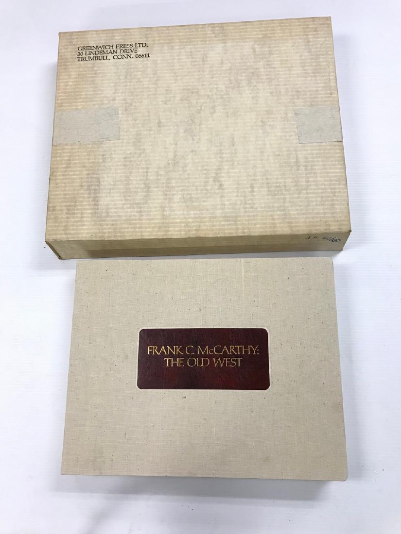 FRANK C. MCCARTHY THE OLD WEST A PORTRAIT IN PAINTINGS.: FRANK C. MCCARTHY THE OLD WEST A PORTRAIT IN PAINTINGS. Greenwich Press, 1981. MOTTLED RED LEATHER WI . Condition: Fine. Kelton, Elmer C. Forward by Louis Lamour. Frank C. McCarthy: The Old West. A Po