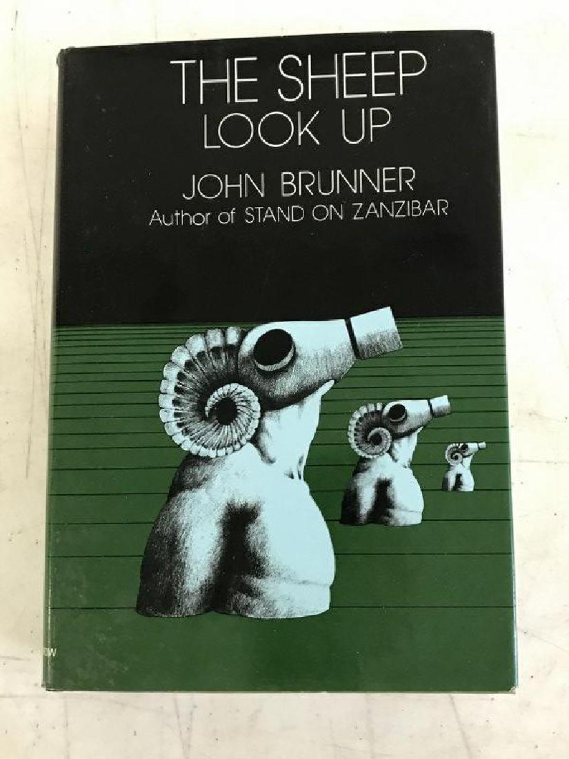 JOHN BRUNNER THE SHEEP LOOK UP HARDCOVER FIRST EDITION,: JOHN BRUNNER THE SHEEP LOOK UP HARDCOVER FIRST EDITION, DJ SHOWS LIGHT EDGE WEAR, BOOK CLEAN. FROM THE BEARSVILLE, N.Y. ESTATE ARCHIVES OF BETTY & IAN BALLANTINE, FOUNDERS OF BANTAM & BALLANTINE BOOKS