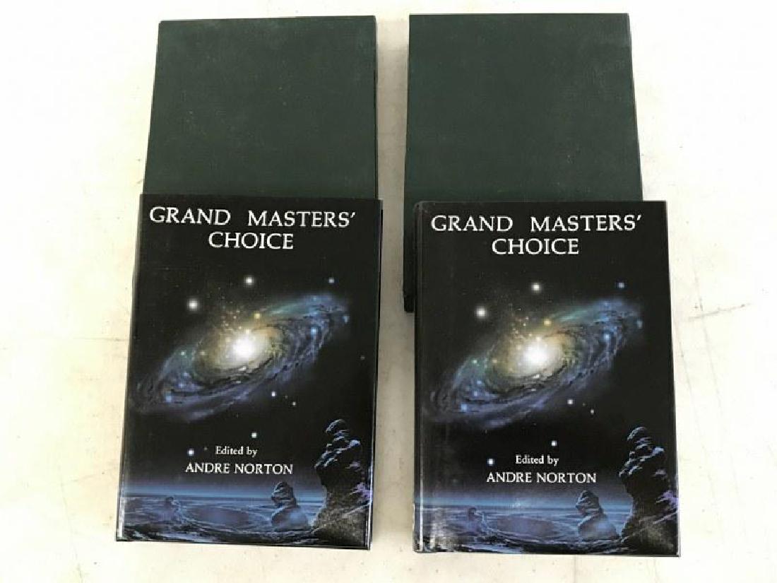 (2) ANDRE NORTON GRAND MASTERS CHOICE SIGNED IN SLIP: (2) ANDRE NORTON GRAND MASTERS CHOICE SIGNED IN SLIP CASE, LIMITED EDITION OF 1025, THIS IS COPY NUMBER B & C, AS PICTURED. VERY GOOD CONDITION. FROM THE BEARSVILLE, N.Y. ESTATE ARCHIVES OF BETTY & IA