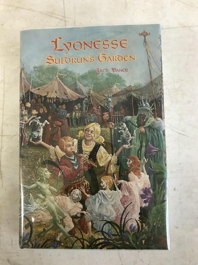 SIGNED LIMITED EDITION JACK VANCE LYONESSE SULDRUN: SIGNED LIMITED EDITION JACK VANCE LYONESSE SULDRUN'S GARDEN, 96/500 COPIES. 1983, EXCELLENT CONDITION, DUST JACKET PRESERVED IN MYLAR. FROM THE BEARSVILLE, N.Y. ESTATE ARCHIVES OF BETTY & IAN BALLANTI
