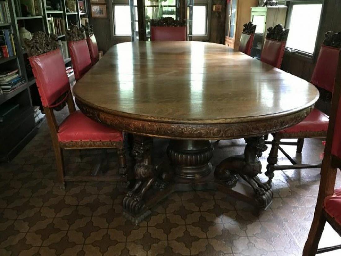 Horner 12 Pc Carved Dining Room Set W Winged Griffins