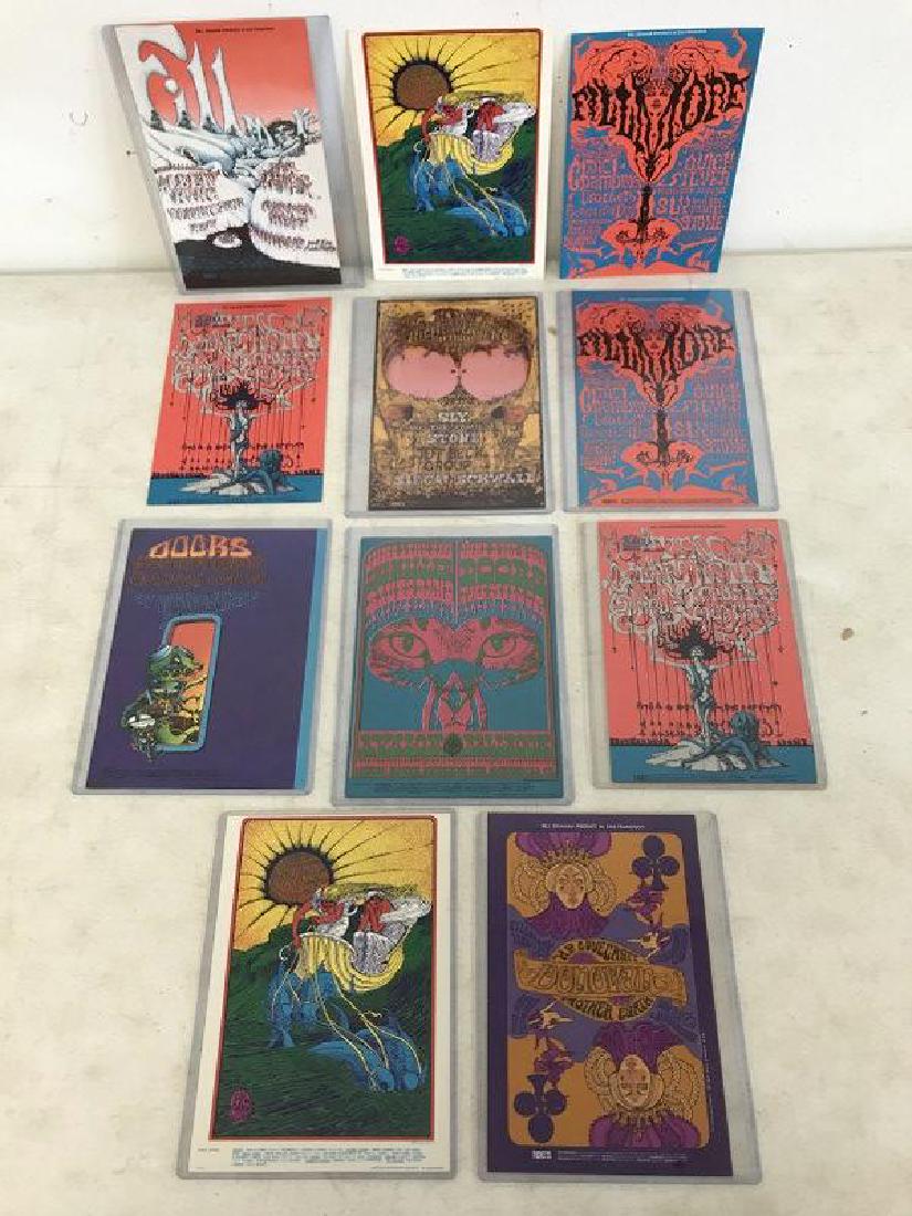 11 PERIOD ROCK N ROLL POSTCARDS, CONCERT HAND OUTS,: 11 PERIOD ROCK N ROLL POSTCARDS, CONCERT HAND OUTS, INCLUDING SLY AND THE FAMILY STONE, JEFF BECK GROUP, RICHIE HAVENS, DOORS, AND MANY MORE, AS PICTURED, FROM THE ESTATE POSTCARD COLLECTION OF ANTHON
