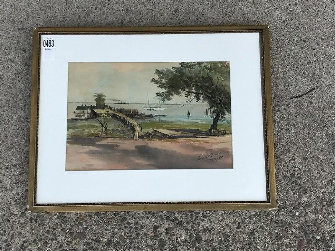 FRANK HAMILTON TAYLOR (1846-1926) W/C LANDSCAPE: FRANK HAMILTON TAYLOR (1846-1926) W/C LANDSCAPE SEASCAPE, DATED MAY 1897, WAS ACTIVE AND LIVED IN NEW YORK. FROM KINGSTON ESTATE, MEASURES 10" X 13 1/2".