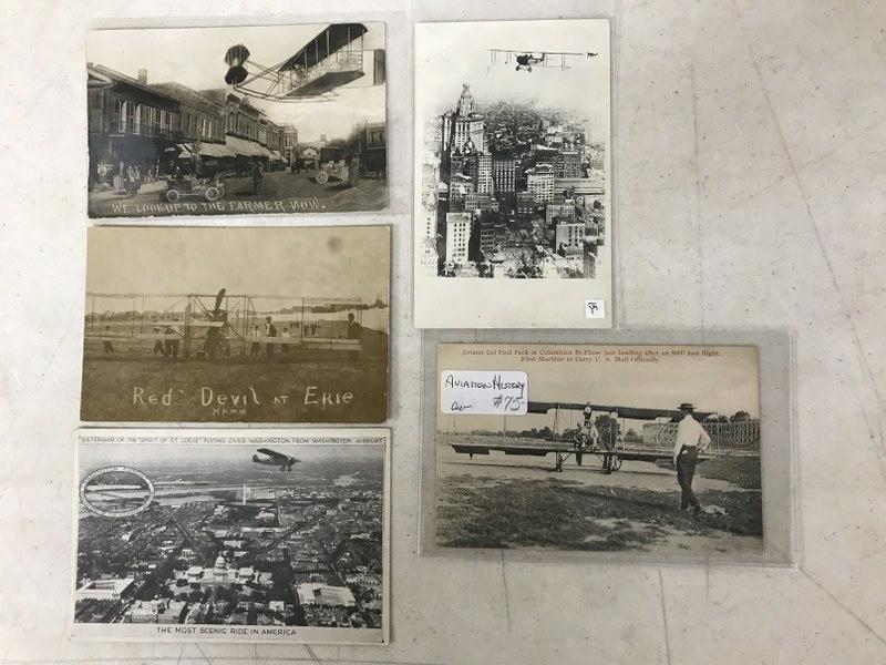 (5) HISTORIC AVIATION POSTCARDS INCL. RPPC, FROM ESTATE (1 of 4)