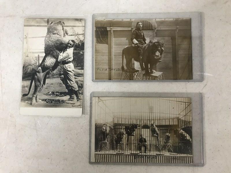 (3) RPPC LION AND BIG CAT CIRCUS TAMERS, ONE IDENTIFIED (1 of 5)