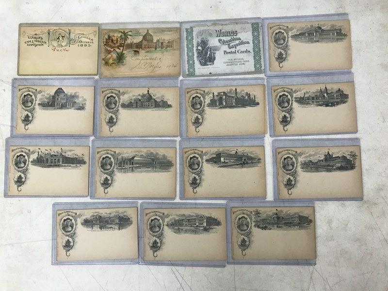 (15) 1893 WORLDS COLUMBIAN FAIR EXPOSITION POSTCARDS, (1 of 1)