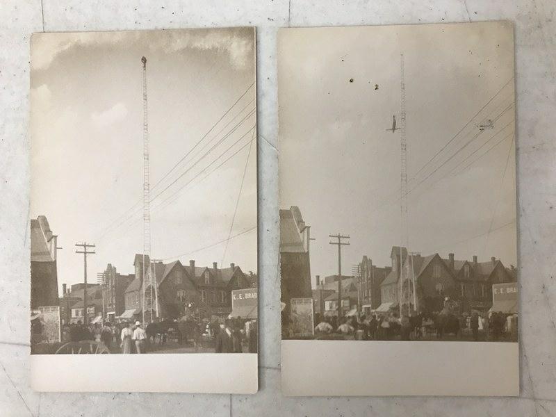 (2) RPPC HIGH DIVE DAREDEVIL CARNIVAL PERFORMER, FROM (1 of 1)