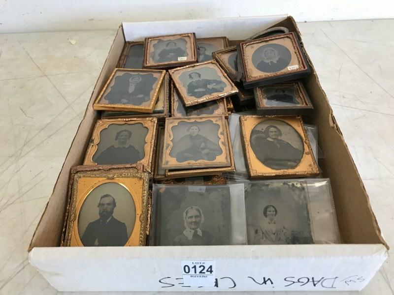LOT OF 63 AMBROTYPES, A COUPLE OF TINTYPES, INCLUDING 8 (1 of 6)
