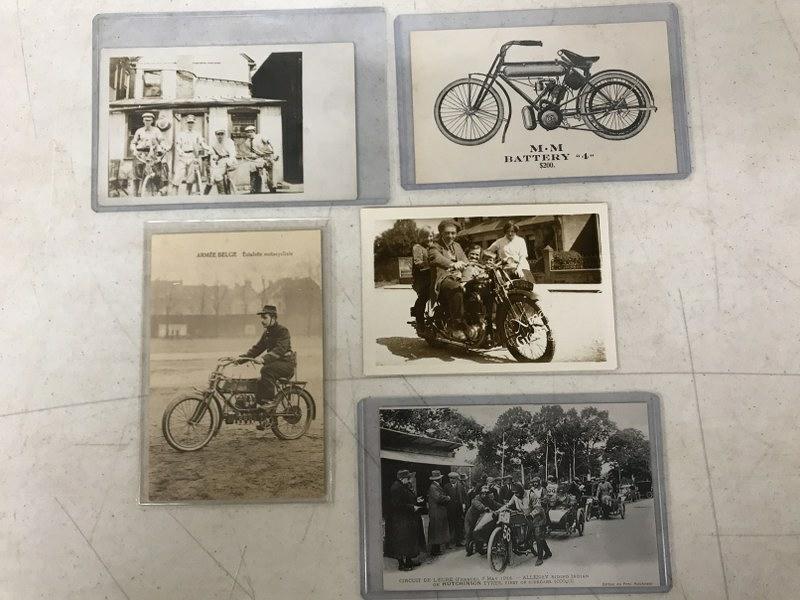 (5) MOTORCYCLE RELATED POSTCARDS INCL. A FEW RPPC, FROM (1 of 5)