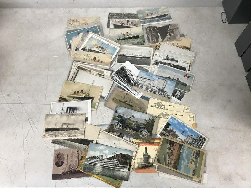 (100) MISC. TRANSPORTATION POSTCARDS, SHIPS, AUTO, (1 of 4)