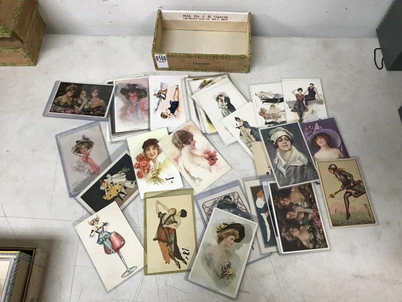 (60) ARTIST SIGNED WOMEN POSTCARDS, FROM ESTATE (1 of 1)