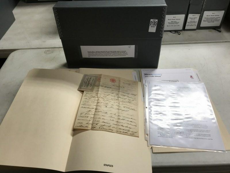 ARCHIVE OF JOHN T. FULLER LETTERS DESCRIBING HIS LIFE: ARCHIVE OF JOHN T. FULLER LETTERS DESCRIBING HIS LIFE IN SOUTH AFRICA WORKING FOR DE BEERS, CA. 1904 TO 1906.14 MANUSCRIPT LETTERS COMPOSED IN INK PLUS 1 REAL PHOTO POSTCARD OF WESSELTON MINE WITH A M