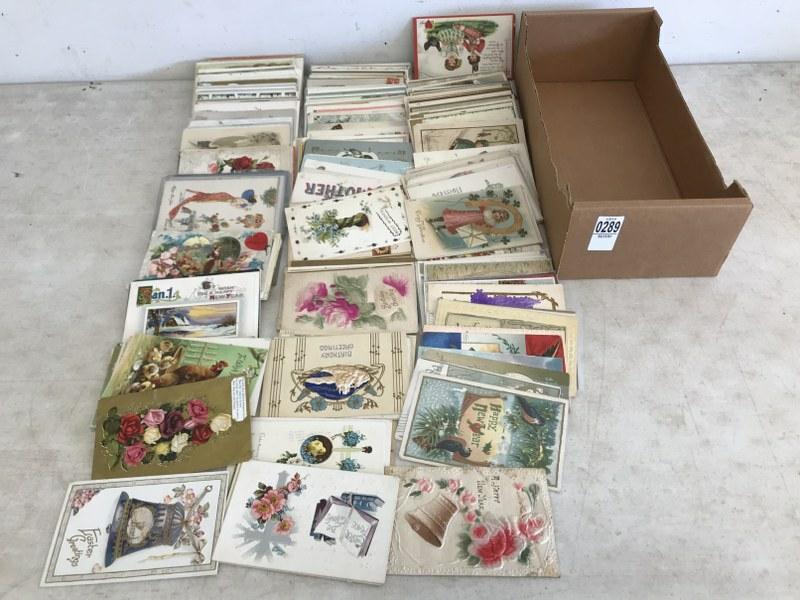 100'S OF HOLIDAY AND EARLY GREETING CARD POSTCARDS, AS (1 of 2)