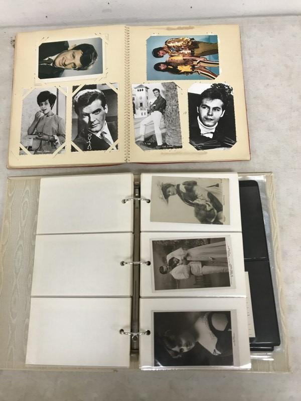 2 ESTATE POSTCARD ALBUMS OF CELEBRITIES, AS PICTURED, (1 of 8)