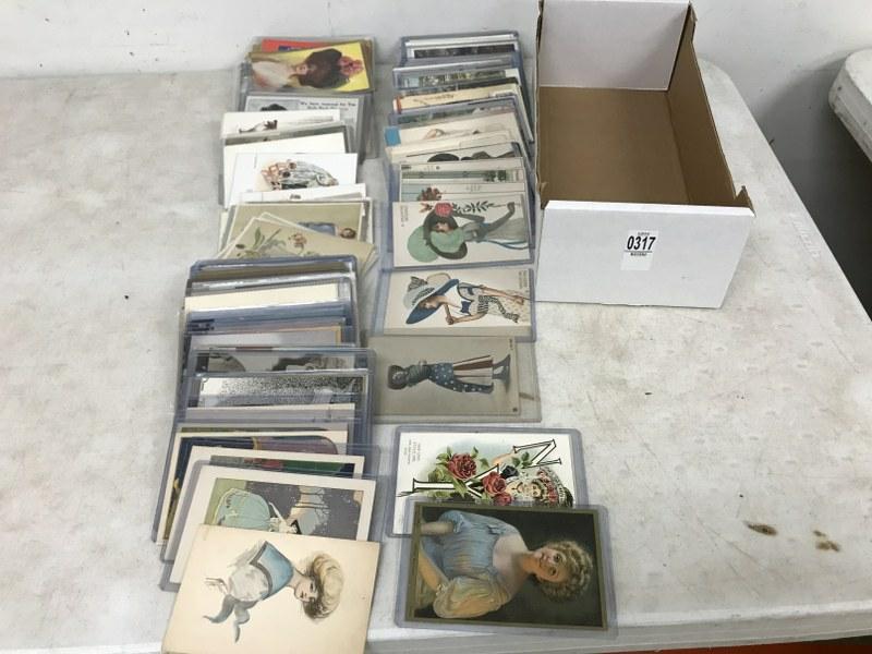 LOT OF 100'S OF PRETTY GIRLS AND FANTASY POSTCARDS, AS (1 of 2)