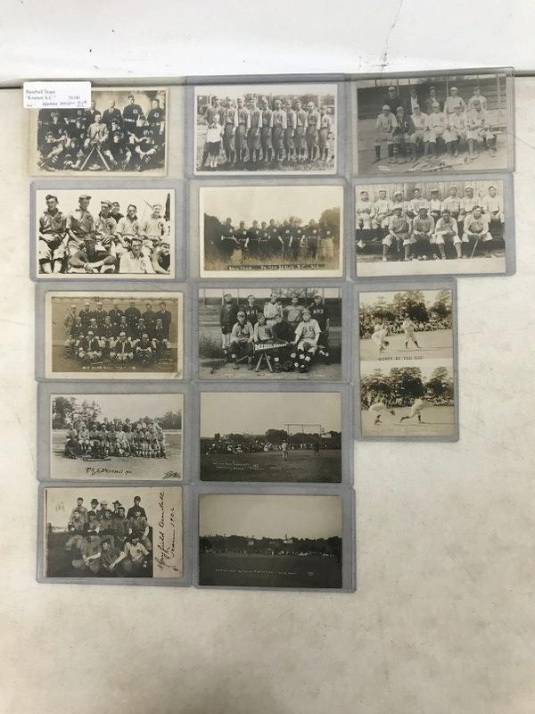 13 EARLY BASEBALL RPPC'S INCLUDING TEAMS, FIELDING, AND (1 of 9)