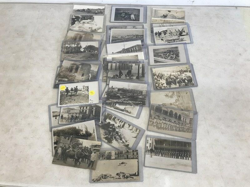 APPROX 44 VERA CRUZ MEXICAN WAR MOSTLY RPPC'S, MANY: APPROX 44 VERA CRUZ MEXICAN WAR MOSTLY RPPC'S, MANY DEAD BODIES, SOLDIERS, EXECUTIONS, AS PICTURED, FROM THE ESTATE COLLECTION OF ANTHONY "TONY" BASILE OF ALBANY, NY