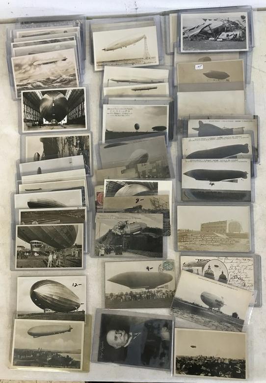 APPROX 56 RPPC'S OF DIRIGIBLES INCLUDING US NAVY, GRAF: APPROX 56 RPPC'S OF DIRIGIBLES INCLUDING US NAVY, GRAF ZEPPELIN, HANGARS, DISASTERS, AND MORE, AS PICTURED, FROM THE ESTATE COLLECTION OF ANTHONY "TONY" BASILE OF ALBANY, NY