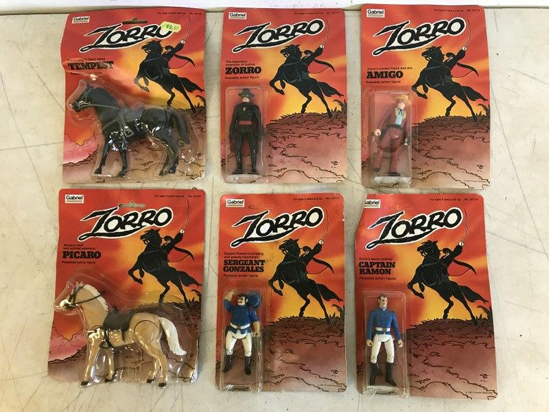 (6) ZORRO FIGURES 1981 IN ORIGINAL BLISTER PACKS, SOME (1 of 3)