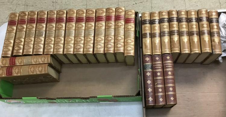 LOT OF SET OF LEATHER SPINE ESTATE BOOKS, IN VERY NICE (1 of 3)
