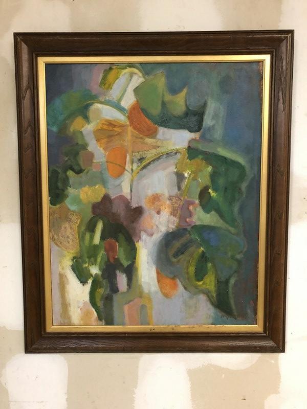 NANCY SUMMERS O/B IMPRESSIONIST FLORAL STILL LIFE,: NANCY SUMMERS O/B IMPRESSIONIST FLORAL STILL LIFE, SIGNED LOWER RIGHT, FROM WOODSTOCK, N.Y. ESTATE, PAINTING MEASURES 32" X 25". NICE ESTATE FOUND CONDITION.