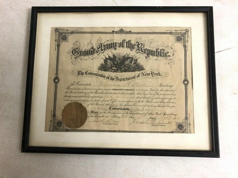 GAR COMMISSION FOR CLARENCE W STANTON OF GENESEO, NY. (1 of 3)