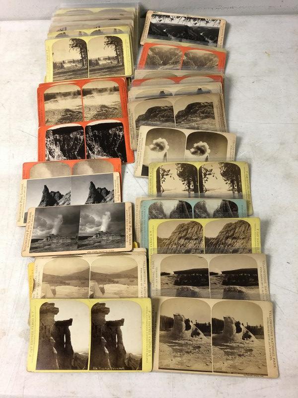 LOT OF 48 FLAT MOUNT STEREOVIEWS BY F. JAY HAYNES OF (1 of 7)