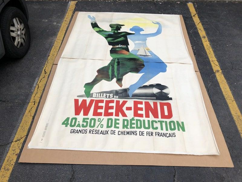 FRENCH POSTER-BILLETS DEWEEK-END 40 A 50% DE REDUCTION, (1 of 1)