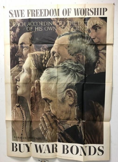 POSTER-NORMAN ROCKWELL WWII FREEDOM OF WORSHIP, EACH (1 of 1)
