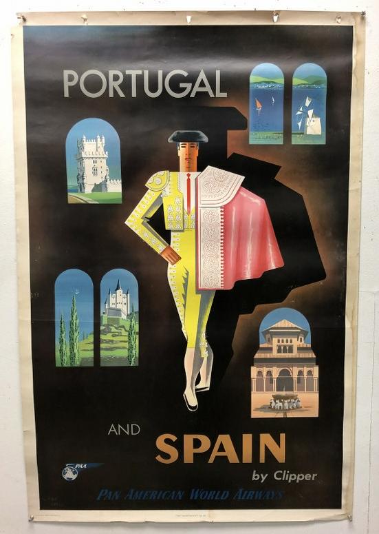 POSTER-PAN AMERICAN WORLD AIRWAYS TRAVEL POSTER, 1954, (1 of 1)