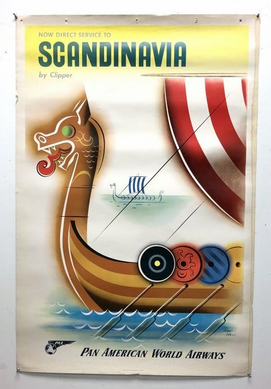 POSTER-PAN AMERICAN WORLD AIRWAYS TRAVEL POSTER, 1954, (1 of 1)