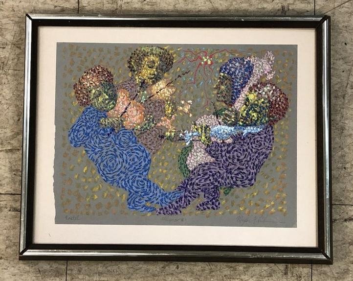 MEYER F LIEBERMAN PASTEL TITLED ALLEGRO #1 , SIGNED: MEYER F LIEBERMAN PASTEL TITLED ALLEGRO #1 , SIGNED LOWER RIGHT, ON PAPER, MEASURES 9" X 12". MEYER FRANK LIEBERMAN (1923-2013), STUDIED WITH REGINALD MARSH IN NYC AT THE ART STUDENTS LEAGUE, AND WITH