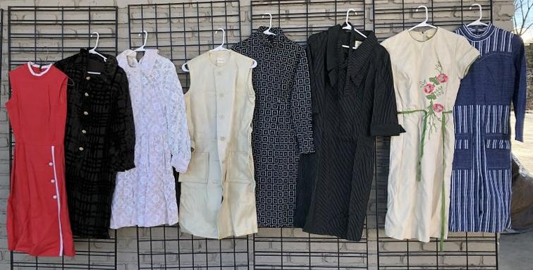 (8) VINTAGE DRESSES, COOL PATERNS, STYLES, FROM SAME (1 of 6)