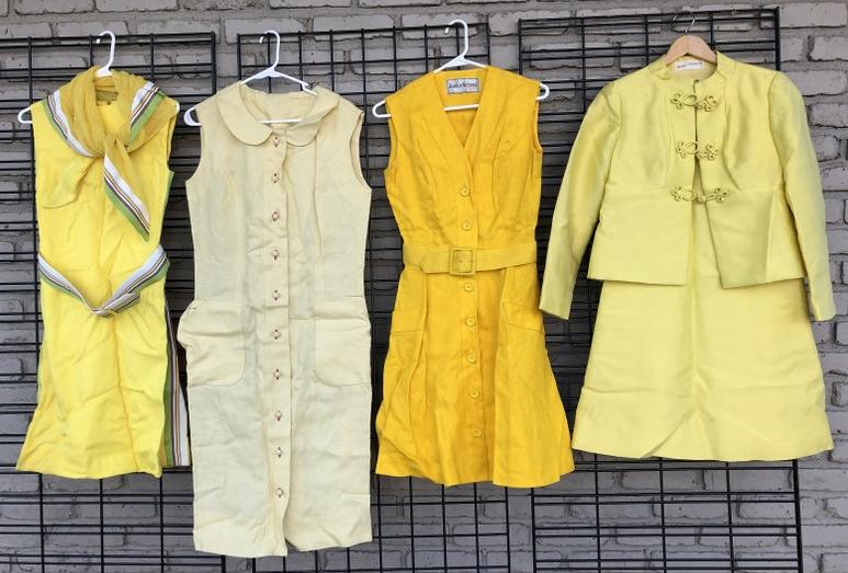 (4) VINTAGE ESTATE YELLOW DRESSES INCLUDING GLADYS (1 of 6)