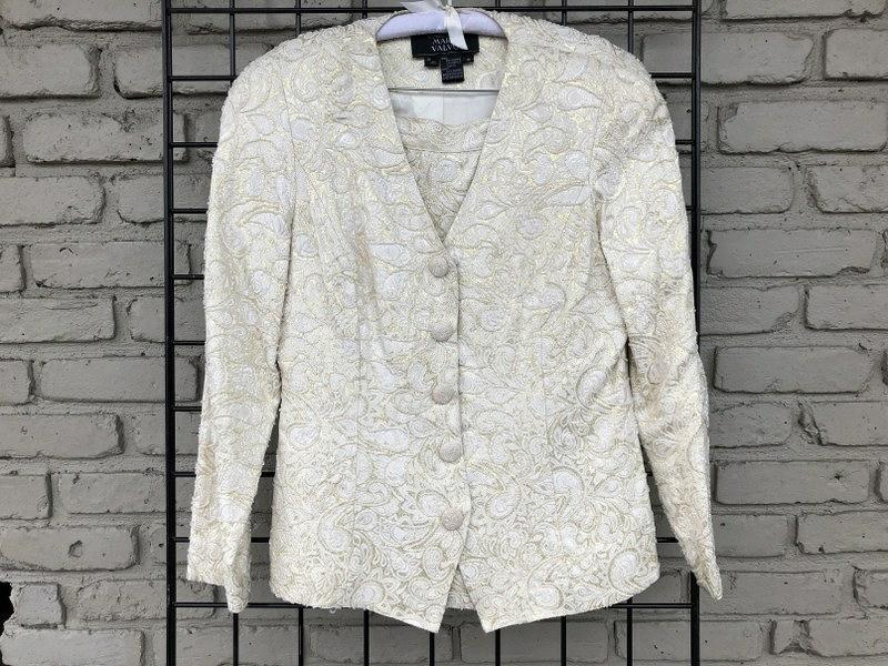 CARMEN MARC VALVO BEADED TOP & SKIRT, SIZE 10, VERY (1 of 5)