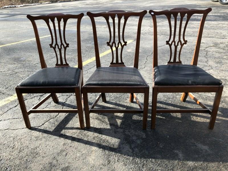 (3) 18TH C CHIPPENDALE CHAIRS, FROM STONE HOUSE IN (1 of 4)
